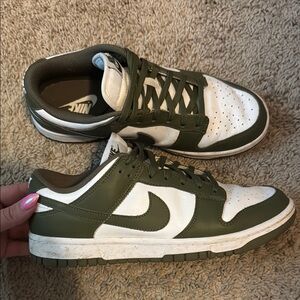 Nike Green and White Dunks- Sneakers